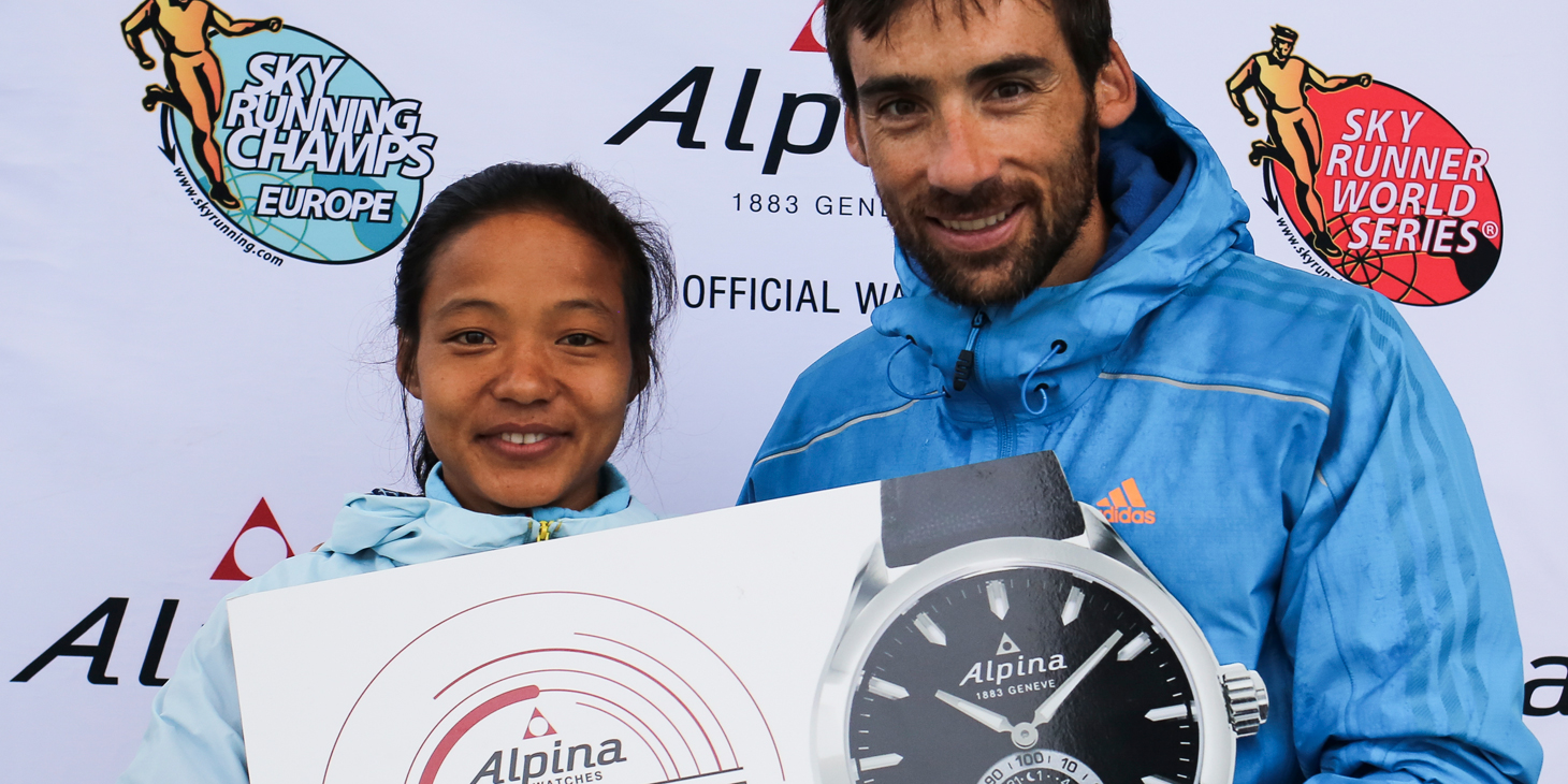 Alpina Smart Time Prize winners Mira Rai & Luis alb erto Hernando. (c)iancorless.com