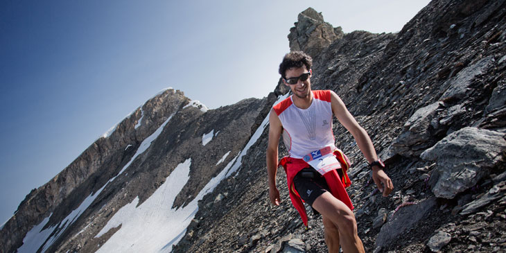 Kilian Jornet, skyrunning super-star on the Ice-Trail Tarentaise course. © Jordi Saragossa