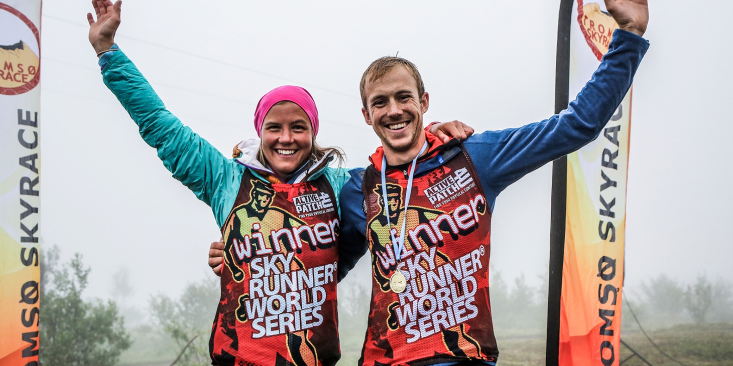 Tromso SkyRace winners Emelie Forsberg and Jonathan Albon. (c)iancorless.com